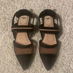 WORN ONCE Fendi slingback pointed toe flats